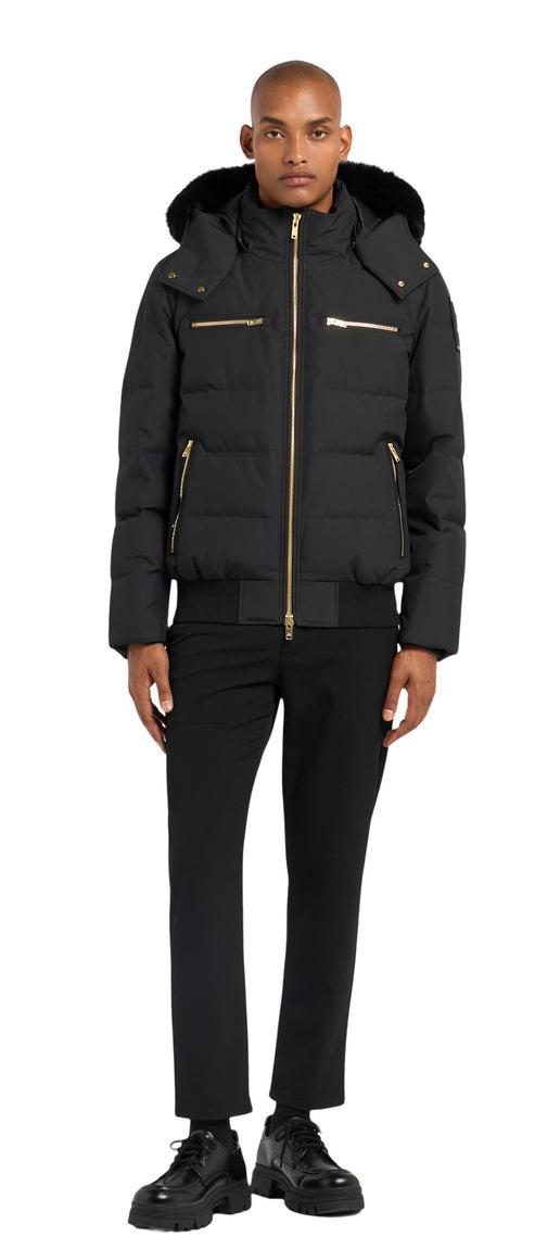 Moose Knuckles Cloud Bomber Gold Series Black with Black Shearling Product Image