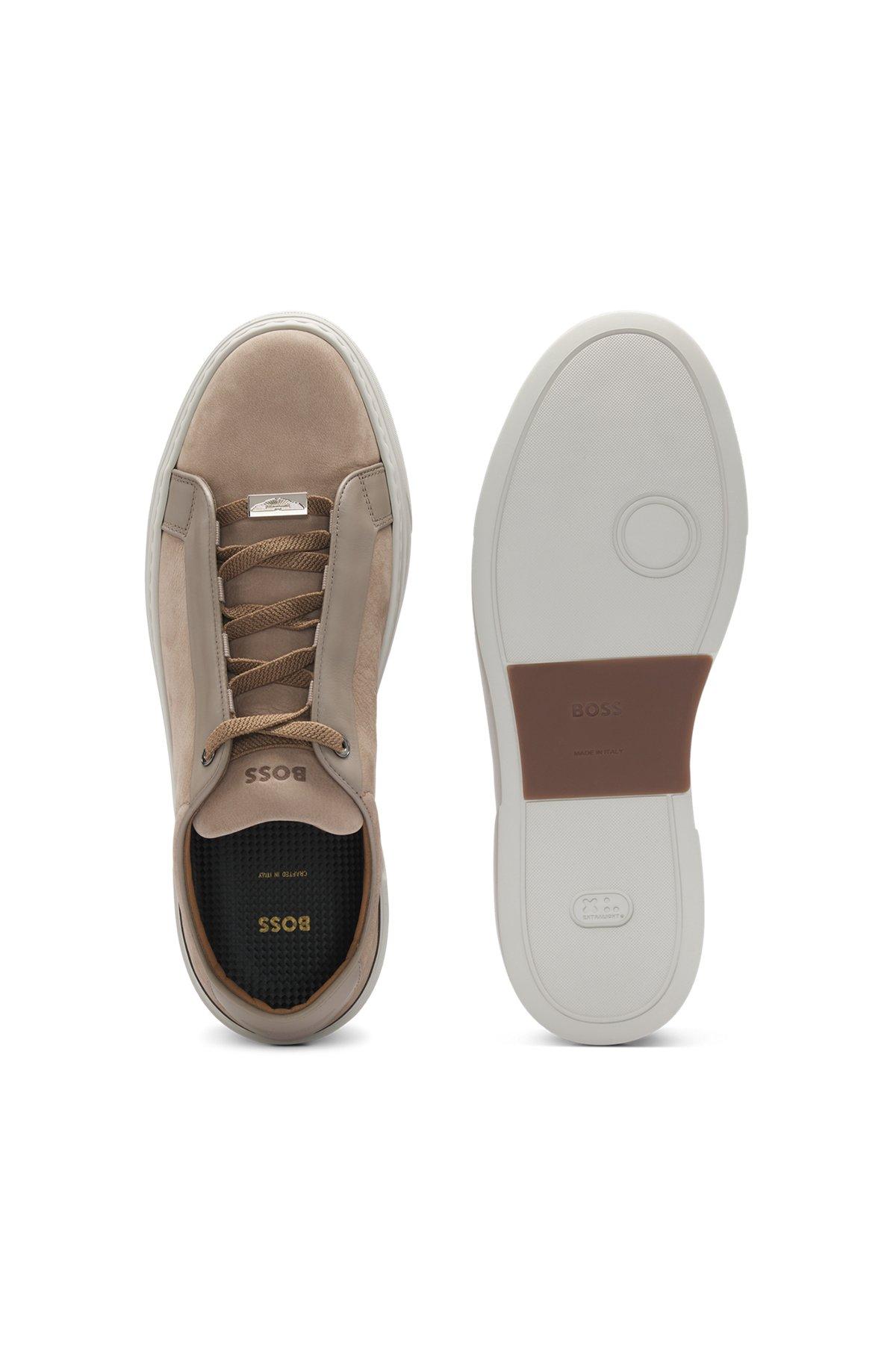 BOSS x ASTON MARTIN grained-leather trainers with hidden laces Product Image