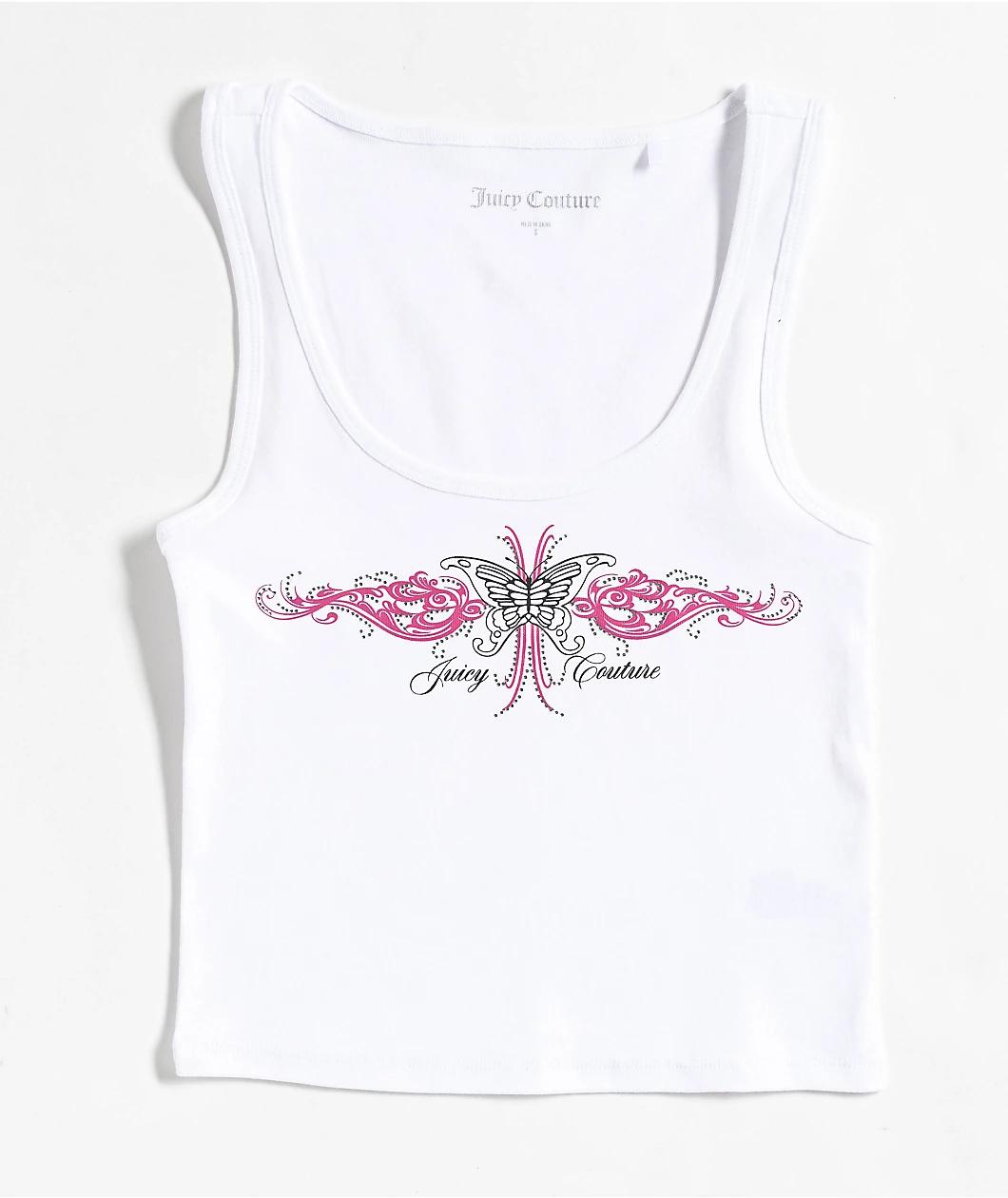 Juicy Couture Butterfly White Crop Tank Top Product Image
