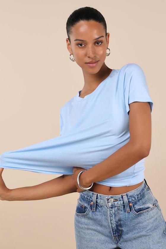 Skyra Light Blue Crew Neck Tee Product Image