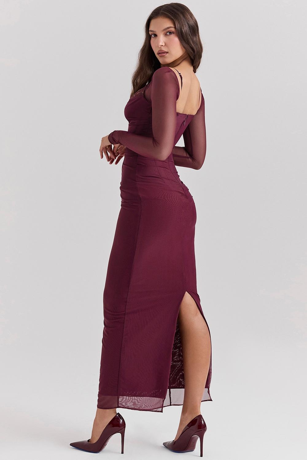 Katarina  wine maxi dress Product Image