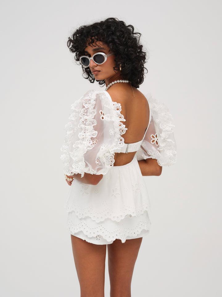 Daisy Eyelet Top — White Product Image