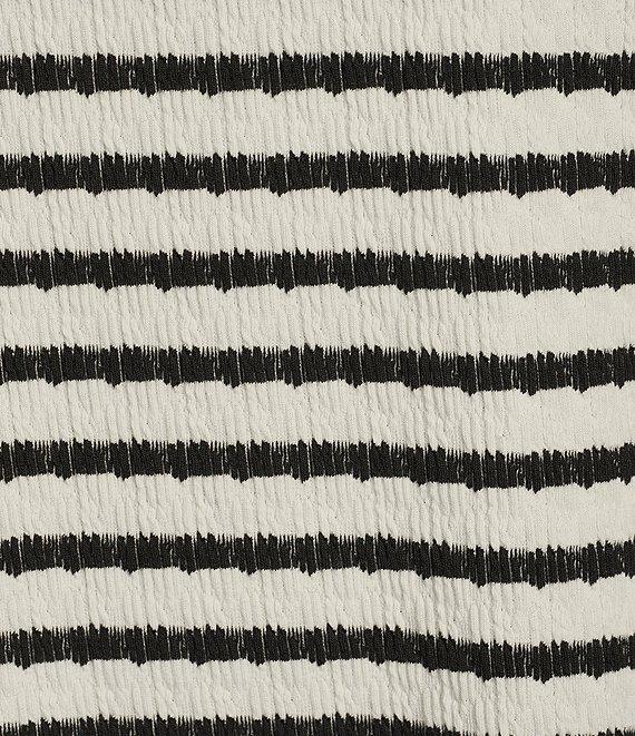 I.N. Studio Knit Stripe Square Neck 3/4 Sleeve Top Product Image