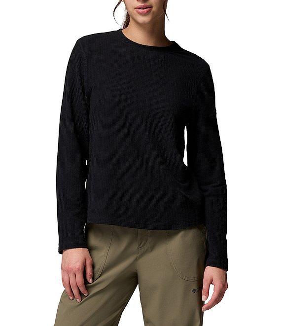 Columbia Brea Falls Grid Stretch Knit Crew Neck Long Sleeves Omni-Wick Tee Product Image