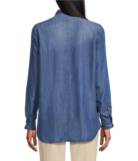 Intro Long Roll-Tab Sleeve Button Front Slub Lyocell Shirt Product Image