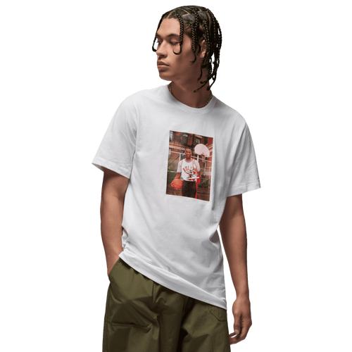 Jordan Mens Jordan Brand Photo Short Sleeve Crew - Mens White/Black Product Image