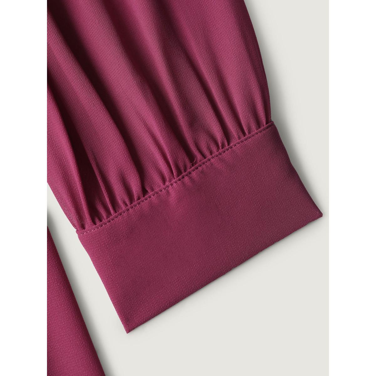 Plus Size Chiffon Wrap Tie Layered Ruffled Maxi Dress Rosered Women Timeless Notched collar Long Sleeve Curvy BloomChic 30/6X Product Image