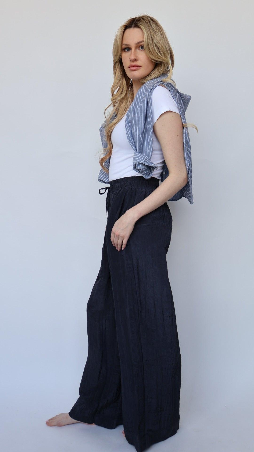 Textured Palazzo Pants Product Image