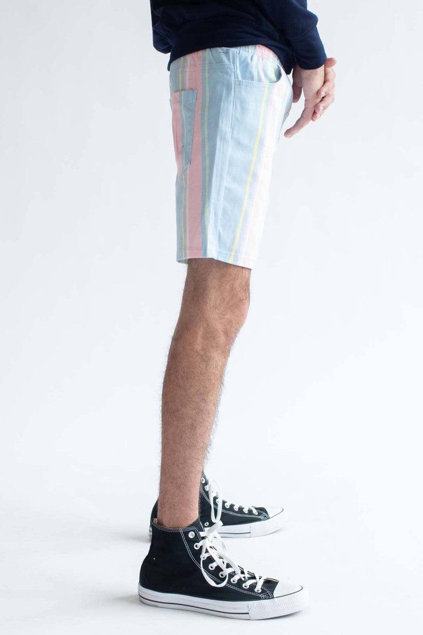 Pastel Striped Stretch Twill Shorts Product Image