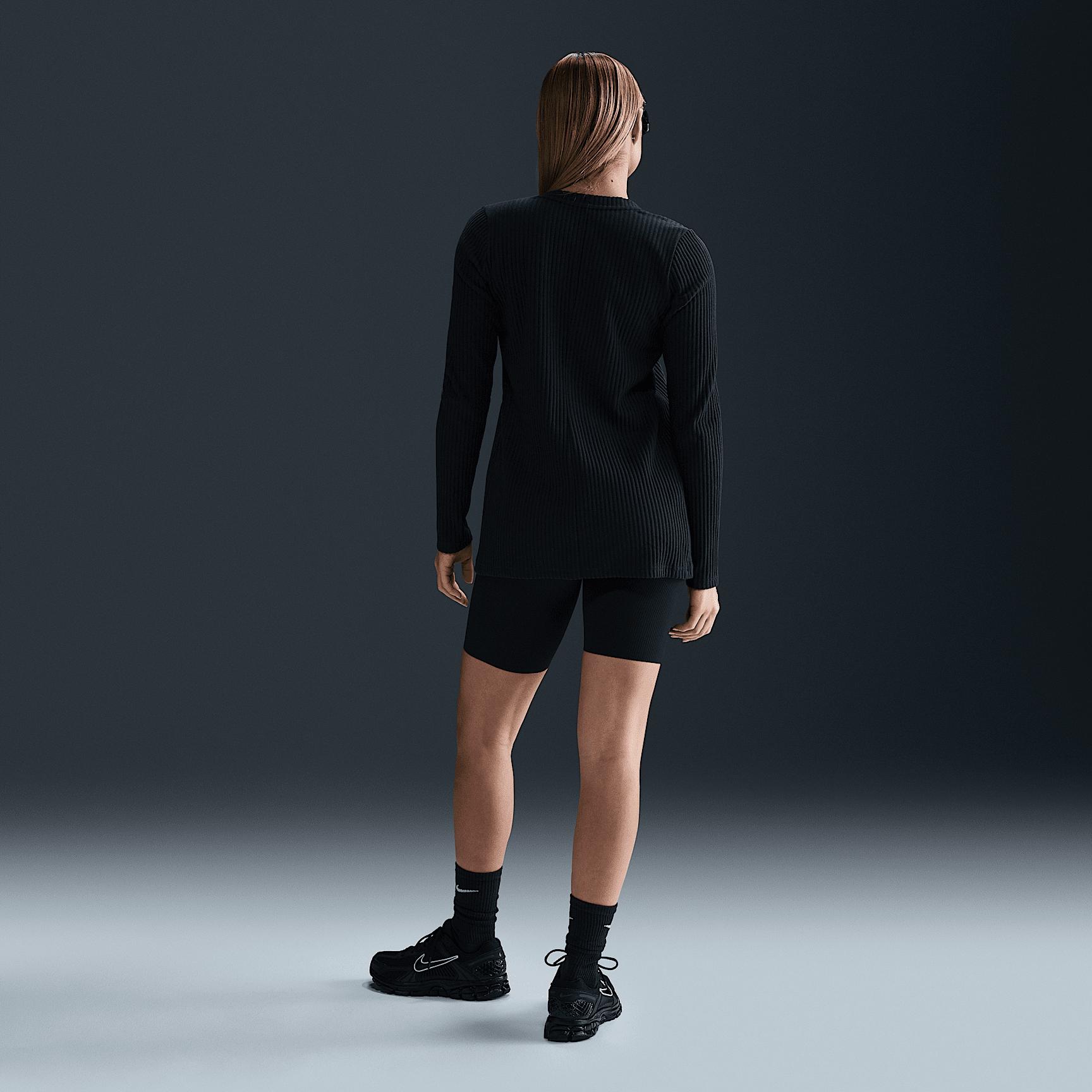 Womens Nike Sportswear Chill Knit Slim Ribbed Cardigan | HJ1242-010 Product Image