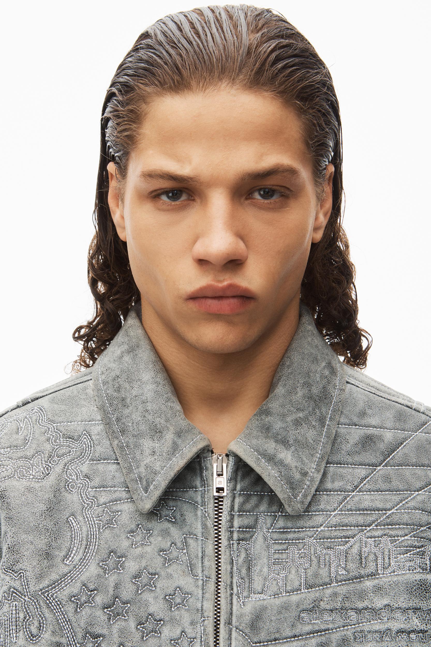 Embroidered Bomber Jacket In Lambskin Product Image