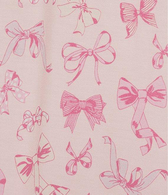 KatieJNYC Short Sleeve Button Front Multi Bow Print Lynn Coordinating Lounge Short Set Product Image