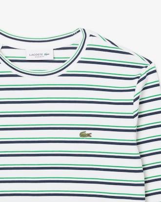 Long Sleeved Striped Cotton T-shirt Product Image