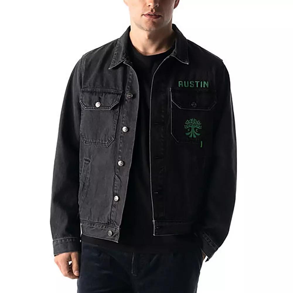 Men's The Wild Collective Black Austin FC Denim Button-Up Jacket,  Product Image