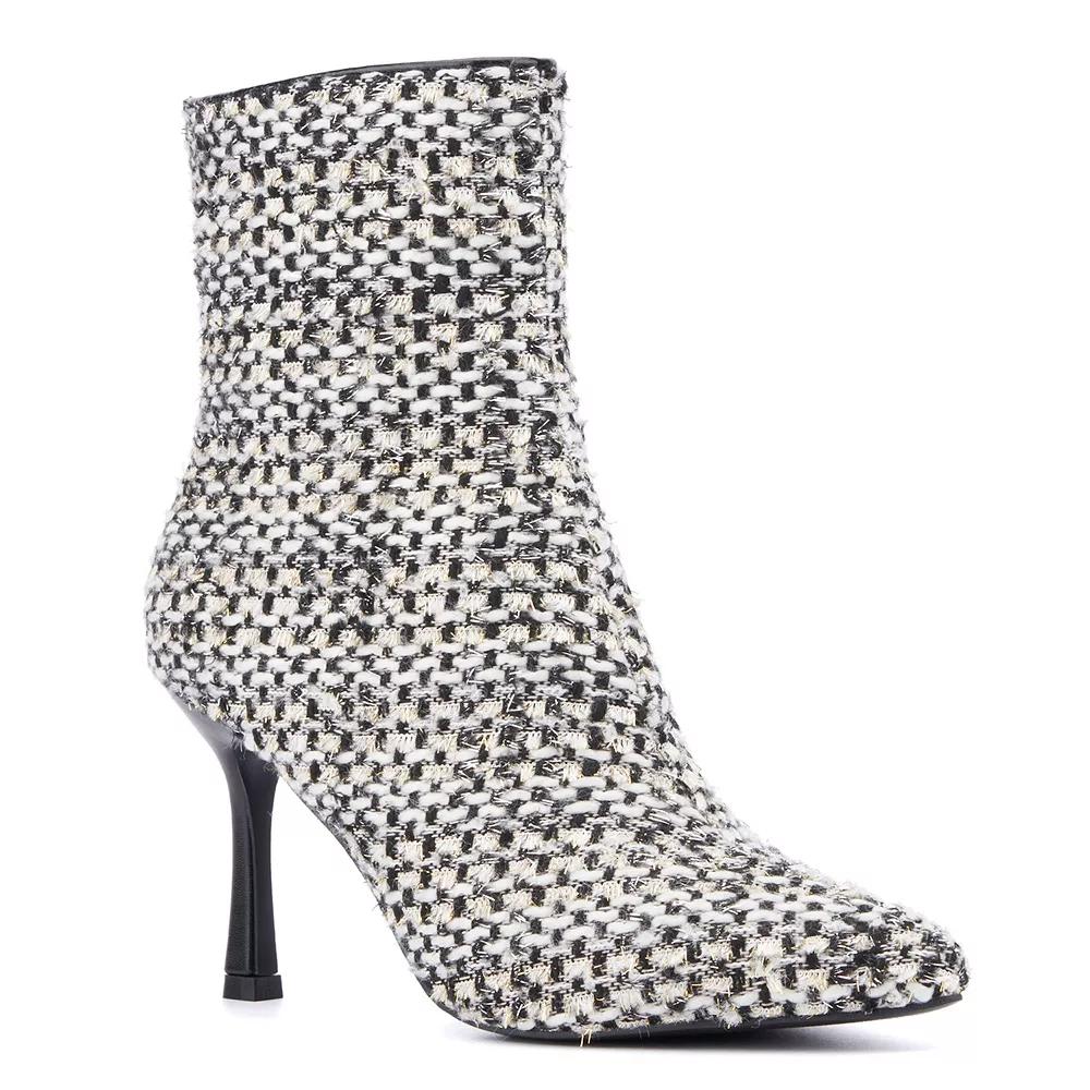 New York & Company Ricki Women's Metallic Ankle Boots, Size: 8, Black Gold Product Image