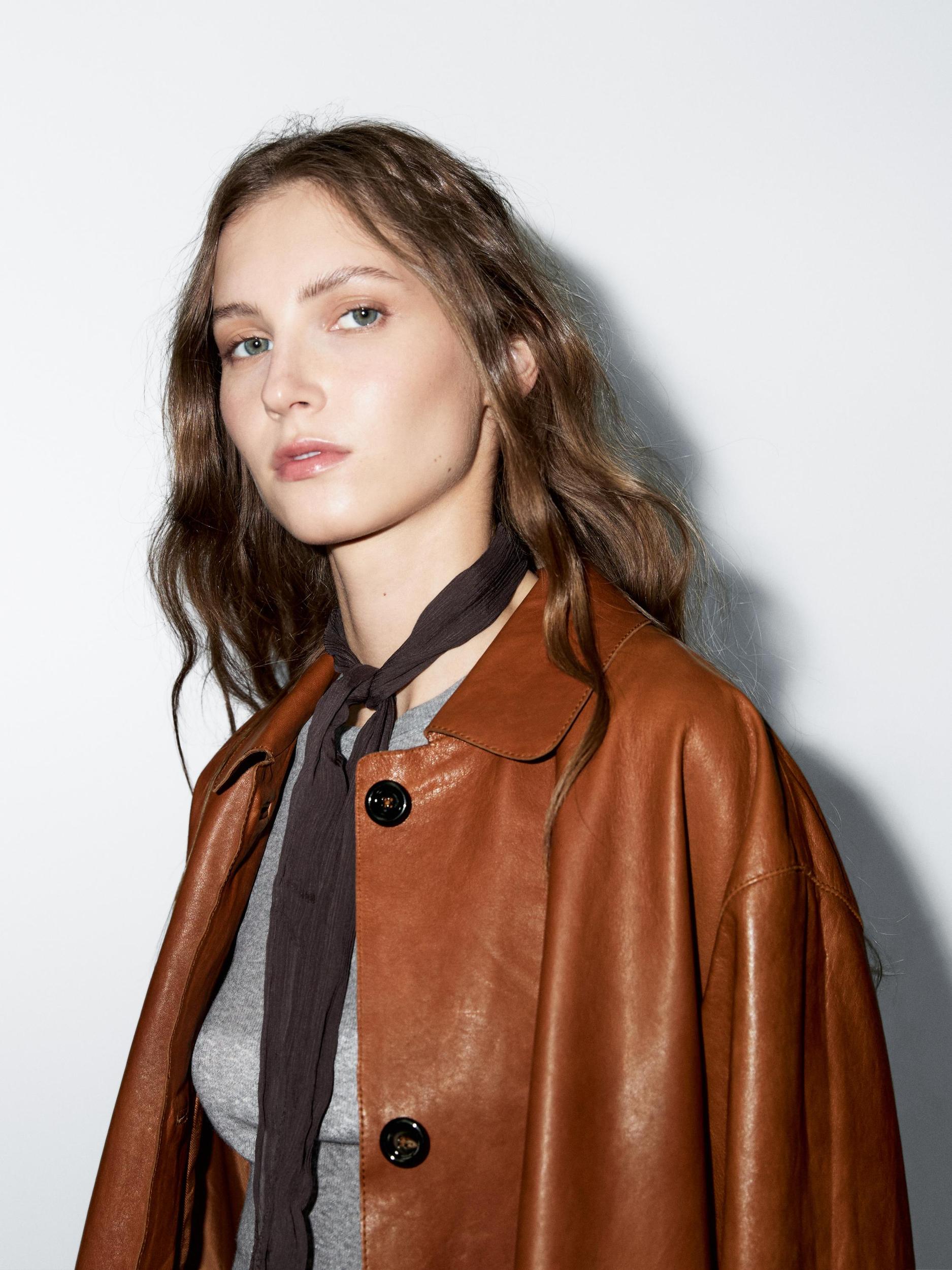 Long nappa leather coat Product Image
