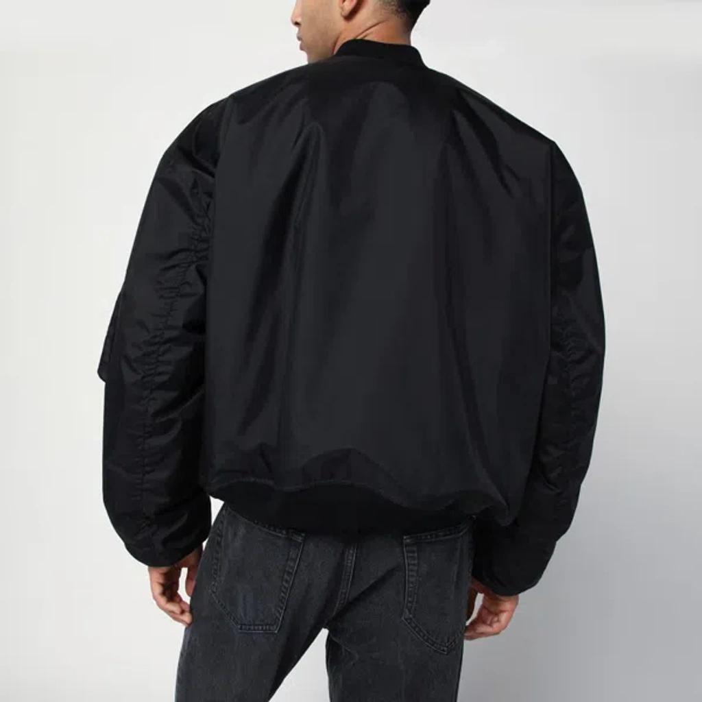 BALENCIAGA Nylon Uniform Merch Large Fit Bomber In Black Product Image