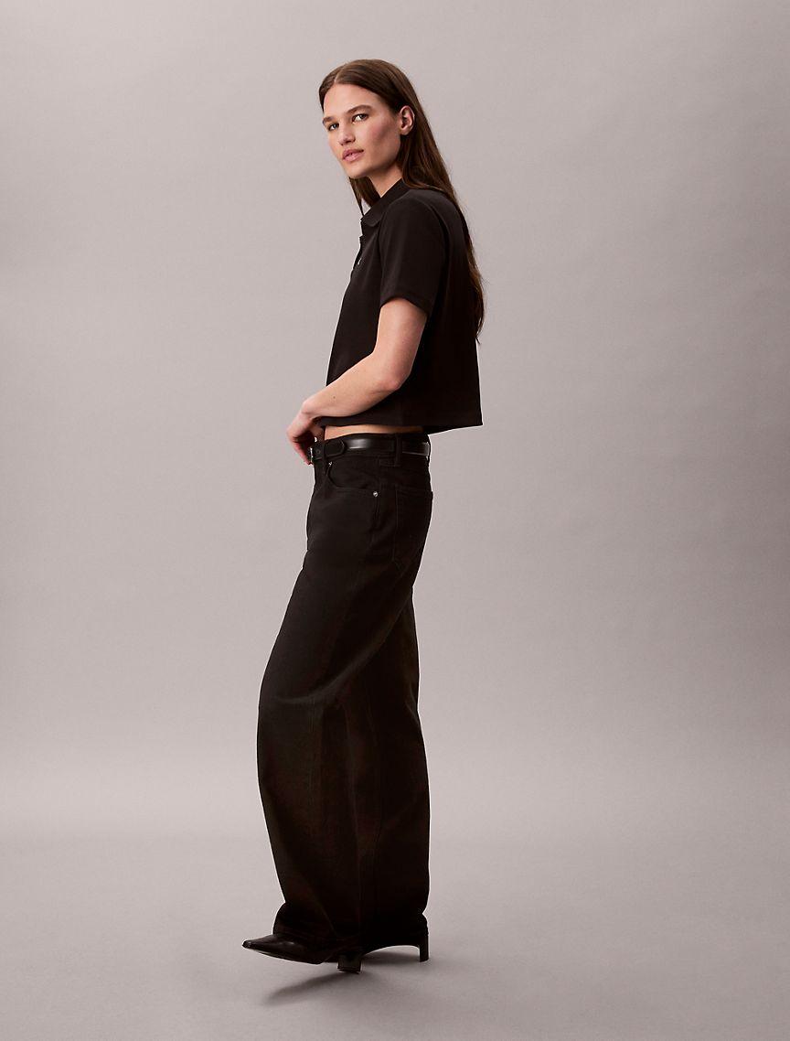 Cotton Contour Rib Polo Tee Product Image