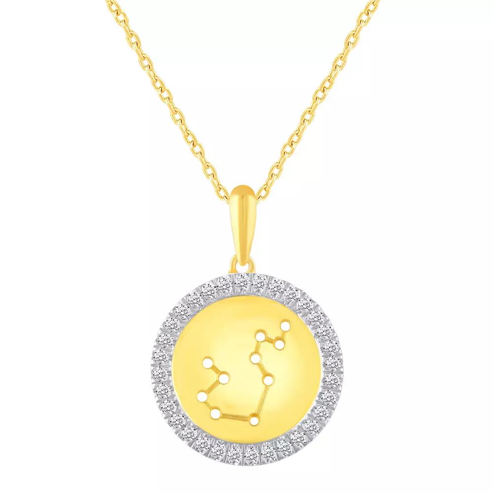 Royal Aura 1/4 Carat T.W. Diamond Halo Zodiac Pendant Necklace, Women's,  Product Image