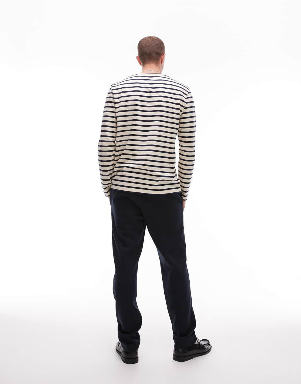 Mango elastic waist sweatpants in navy Product Image