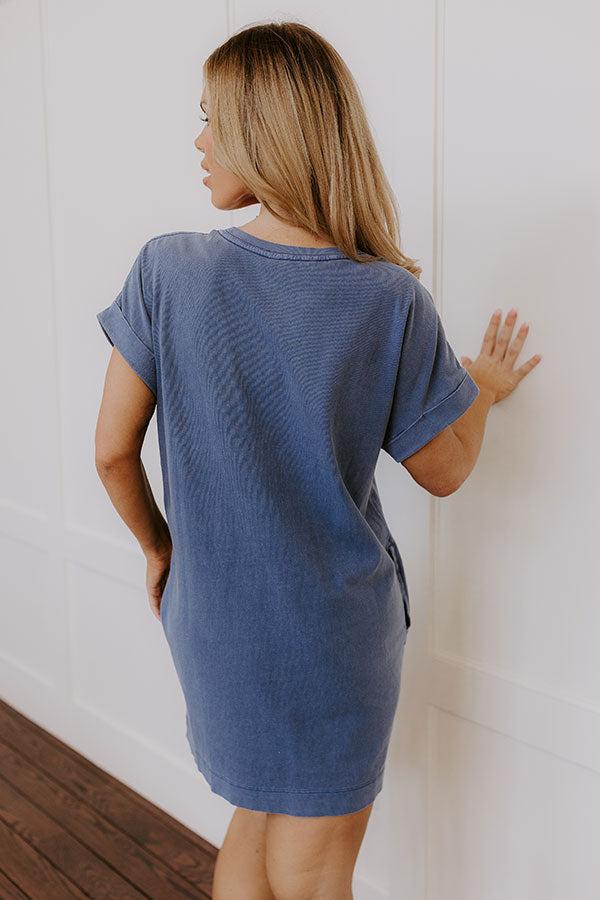 Cafe Meetup Vintage Wash T-Shirt Dress in Riverside Product Image