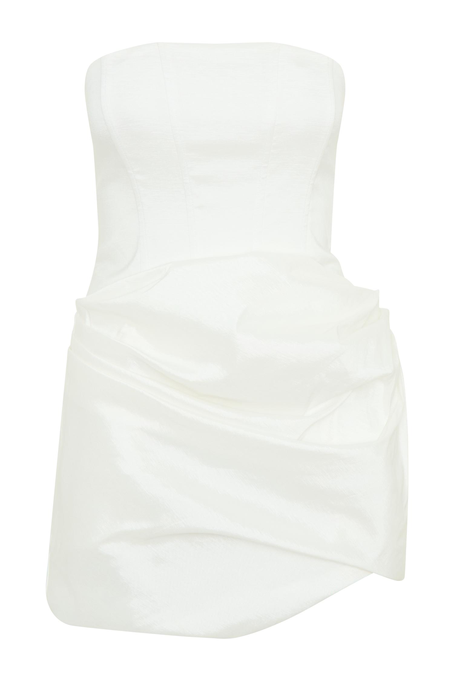 Sasha Taffeta Strapless Corset Mini Dress - White Product Image