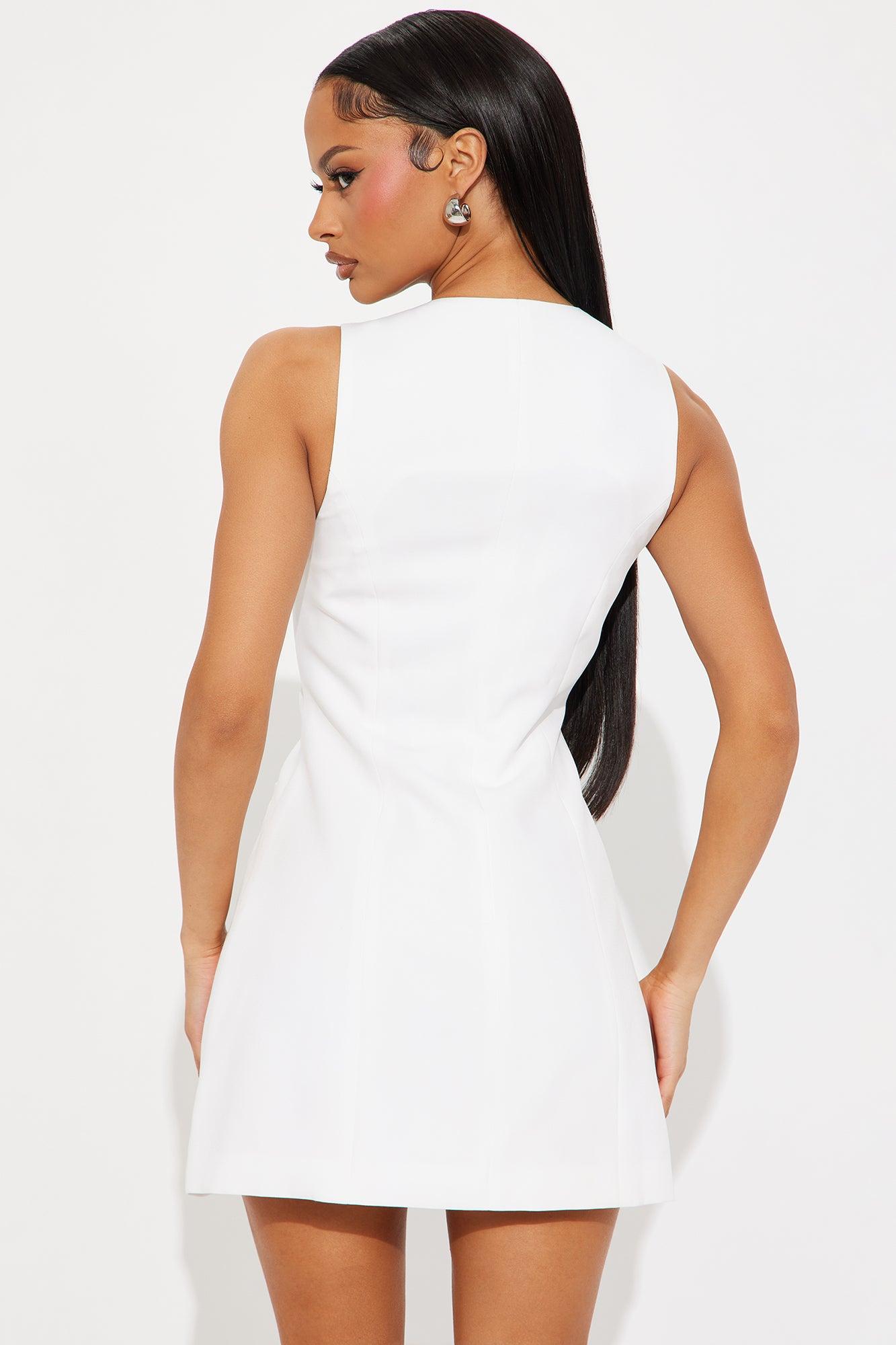 Karina Vest Mini Dress - White Product Image