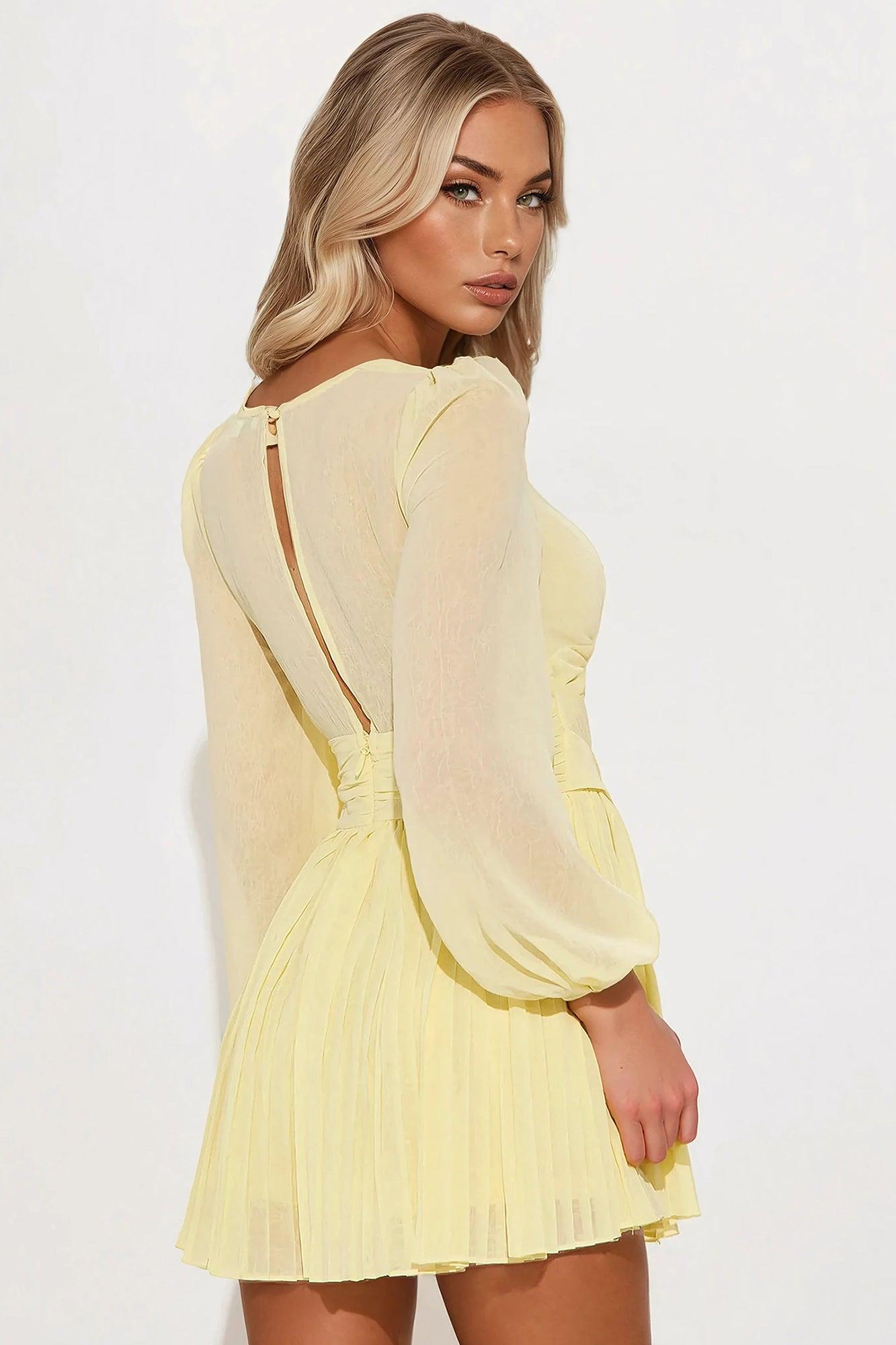 Not Today Pleated Romper - Butter Yellow Product Image