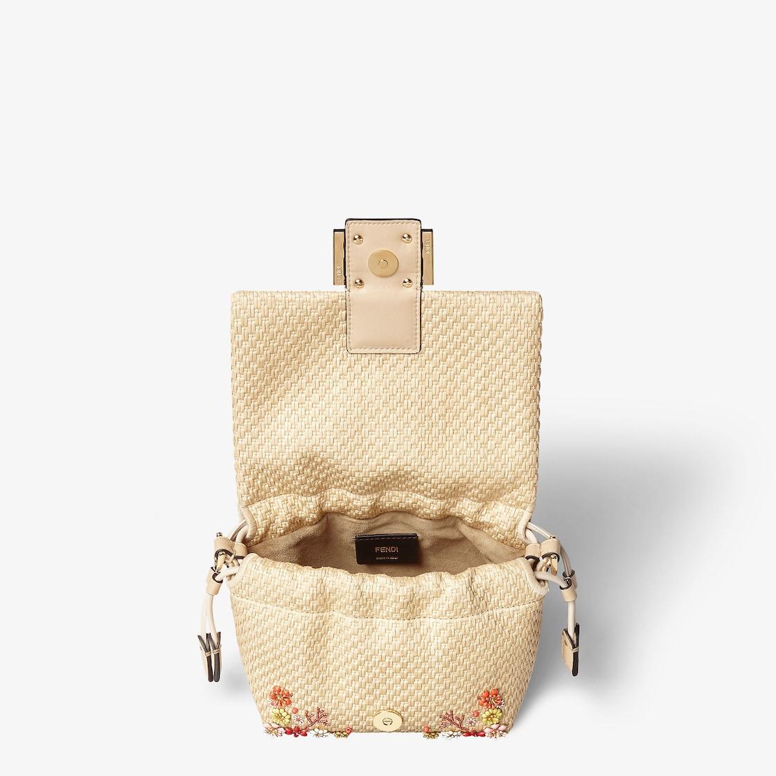 Mamma Baguette SmallWoven mini-bag with Sea Garden Flowers embroideries Product Image
