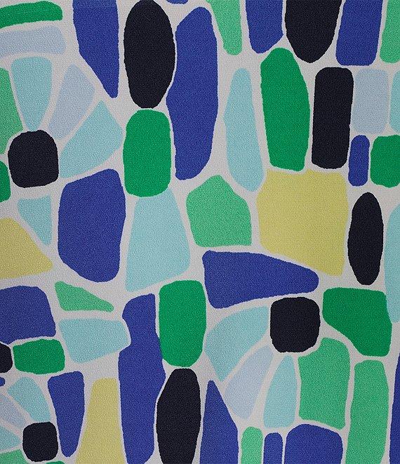 Allison Daley Kelly Mosaic 3/4 Tie Sleeve Square Neck Knit Top Product Image