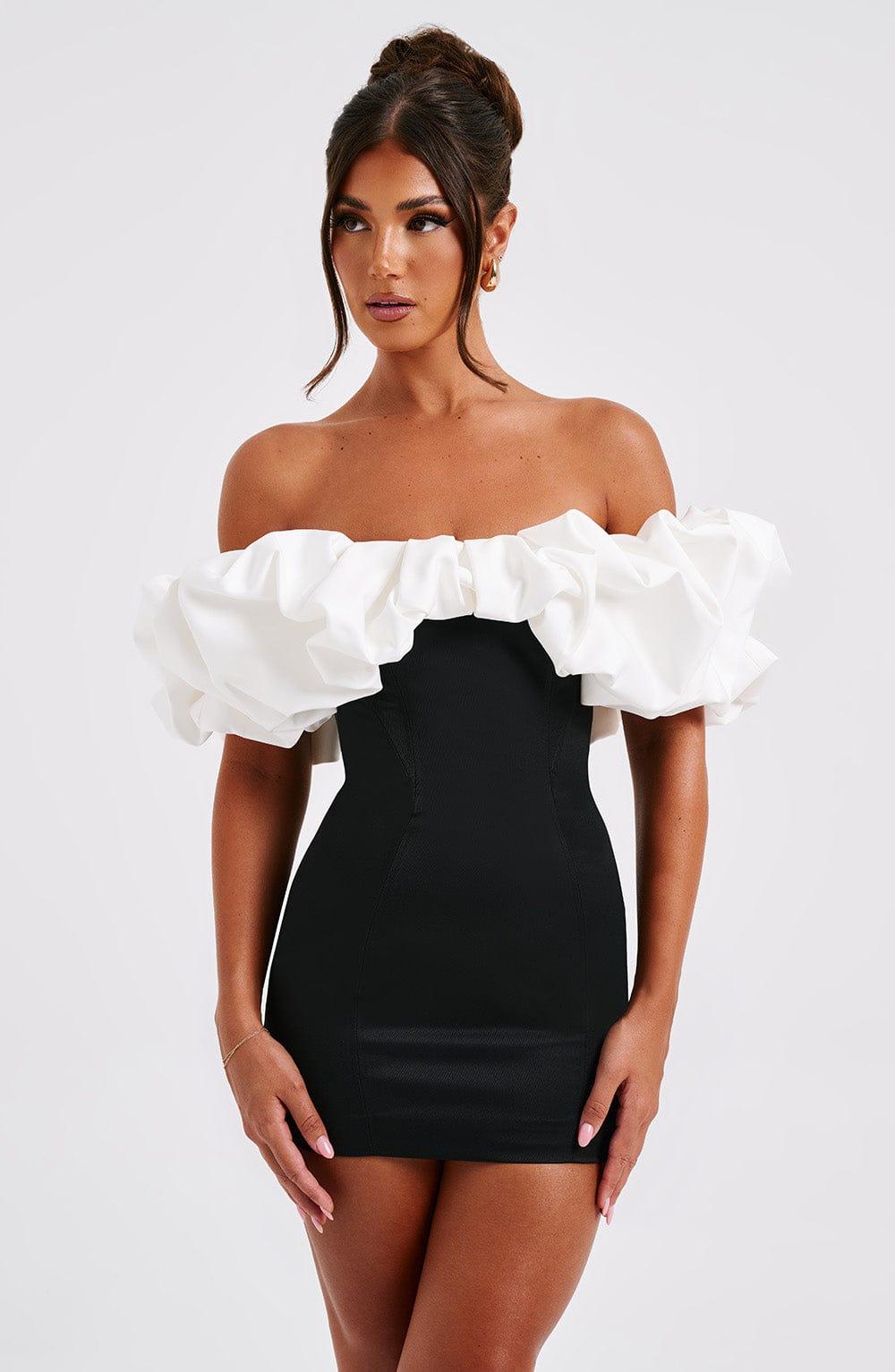 Allie Mini Dress - Black/White Product Image