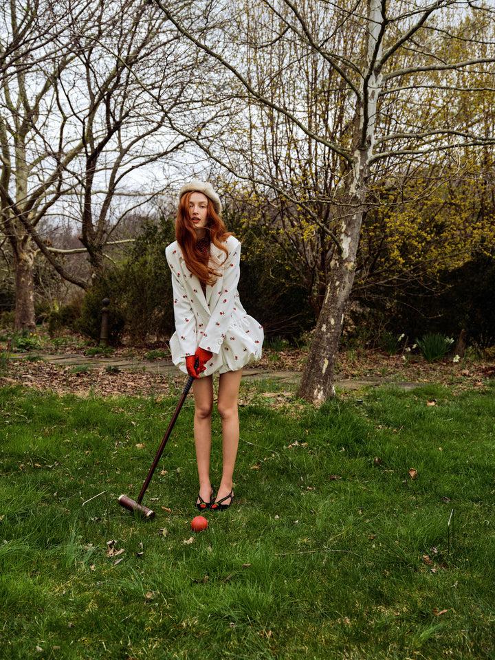 Talia Blazer Dress — White Product Image