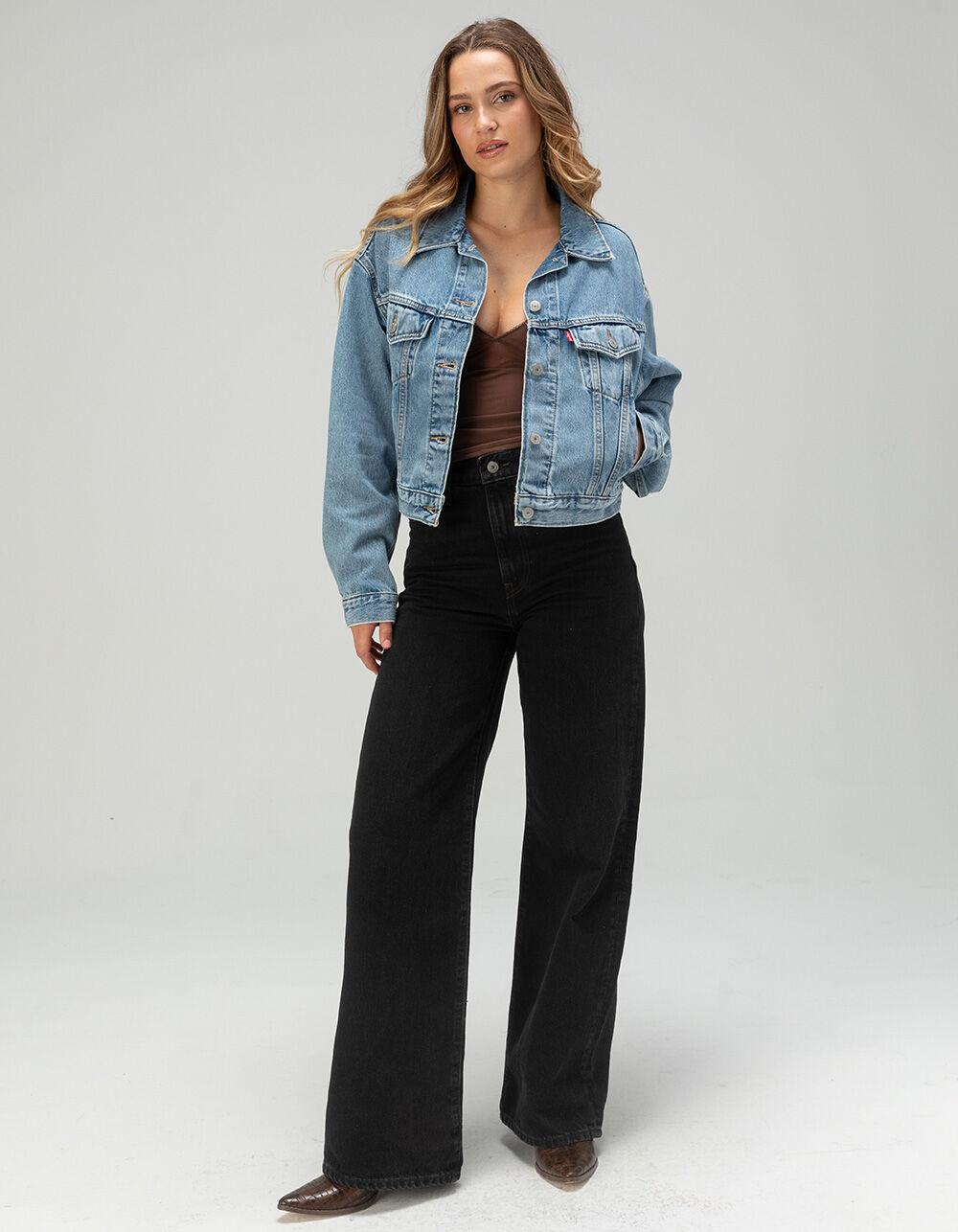 LEVI'S Ribcage Wide Leg Womens Jeans - Rosie Posie - BLACK DENIM Product Image