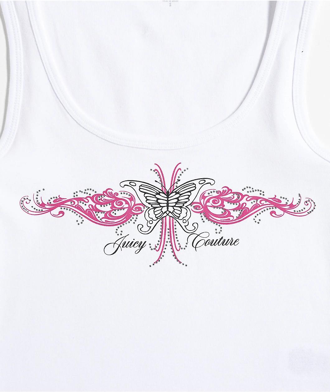Juicy Couture Butterfly White Crop Tank Top Product Image