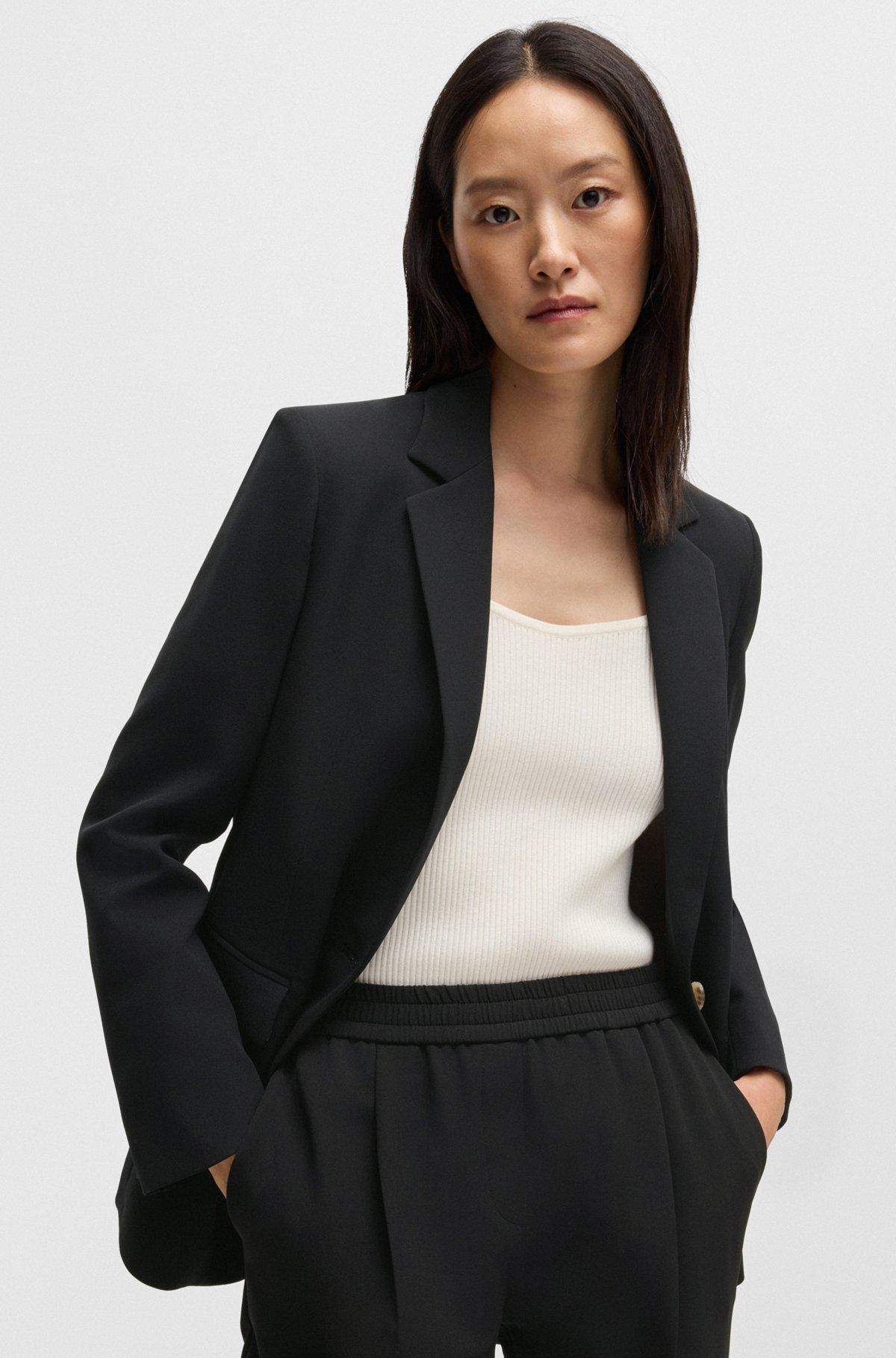 BOSS - Single-breasted jacket in stretch fabric - Black Product Image