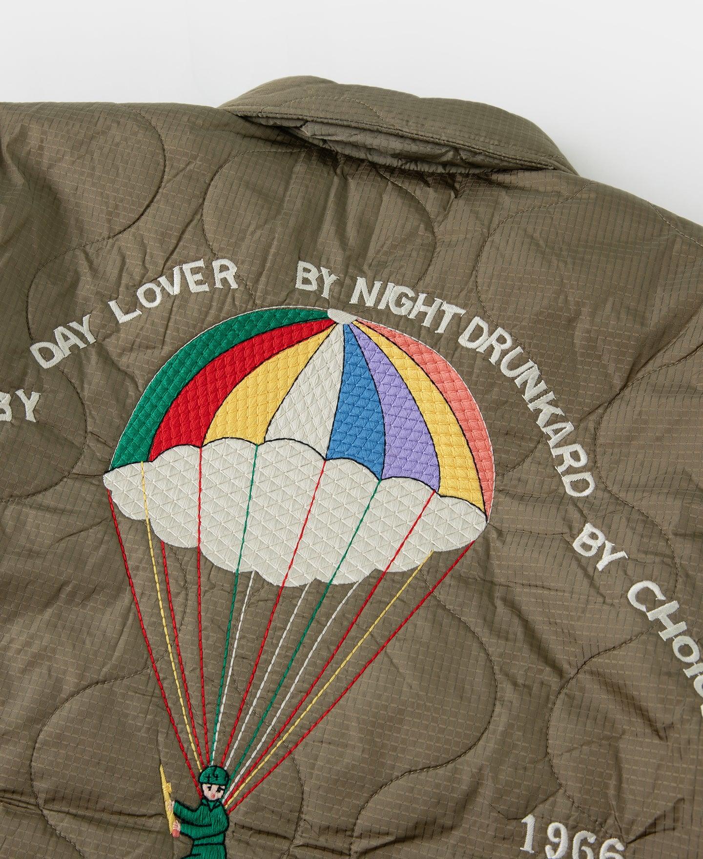 Vietnam War Quilted Padded Souvenir Jacket - Olive Product Image