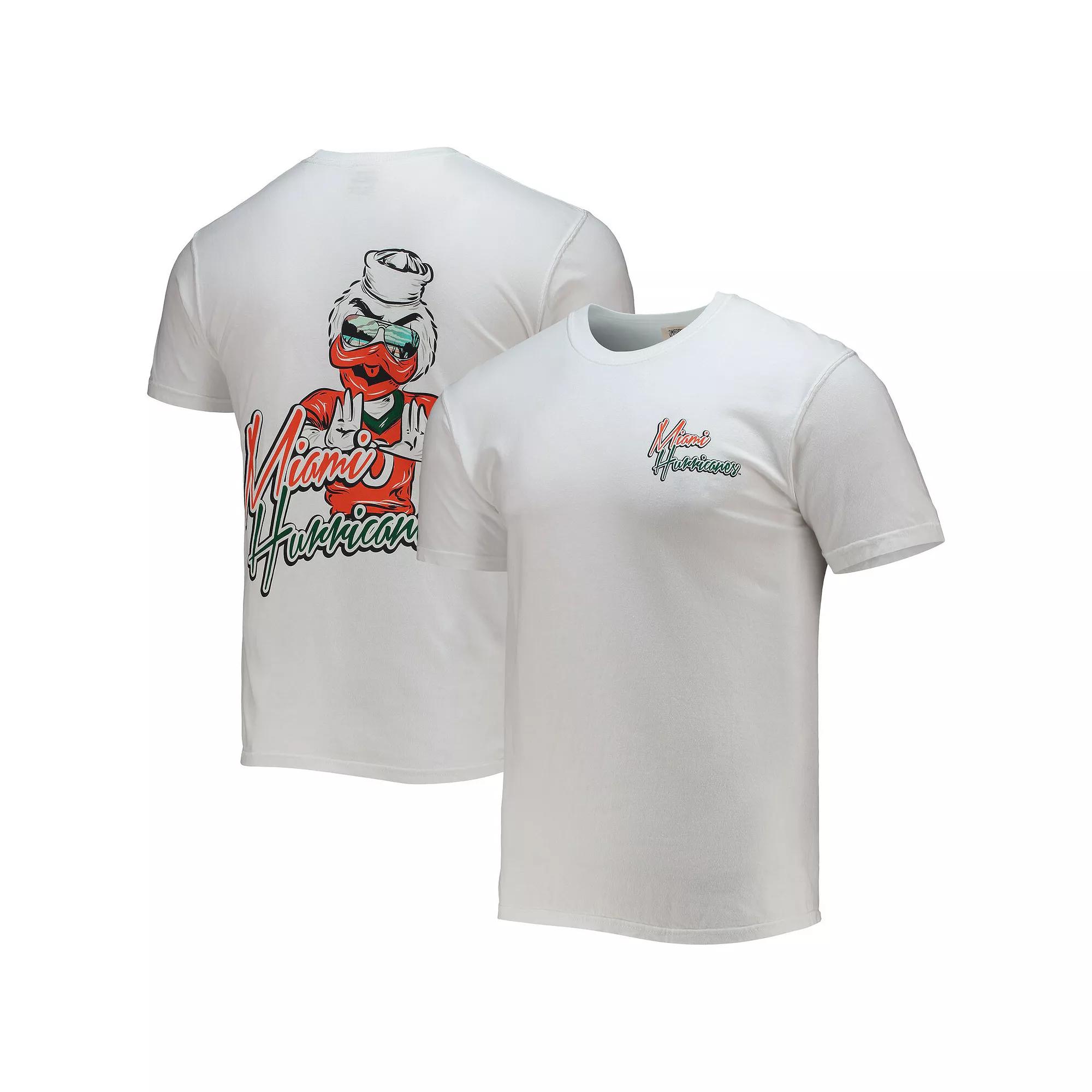 Men's White Miami Hurricanes Mascot Bandana T-Shirt,  Product Image