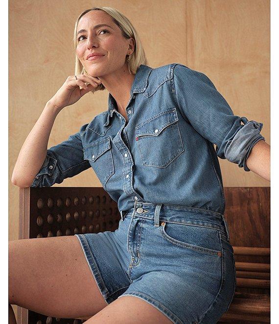 Levi's® Mid Rise Stretch Denim Shorts Product Image