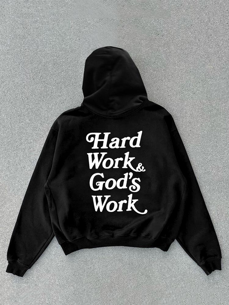 Streetwear Gothic Cross Graphic Zip-Up Hoodie Product Image