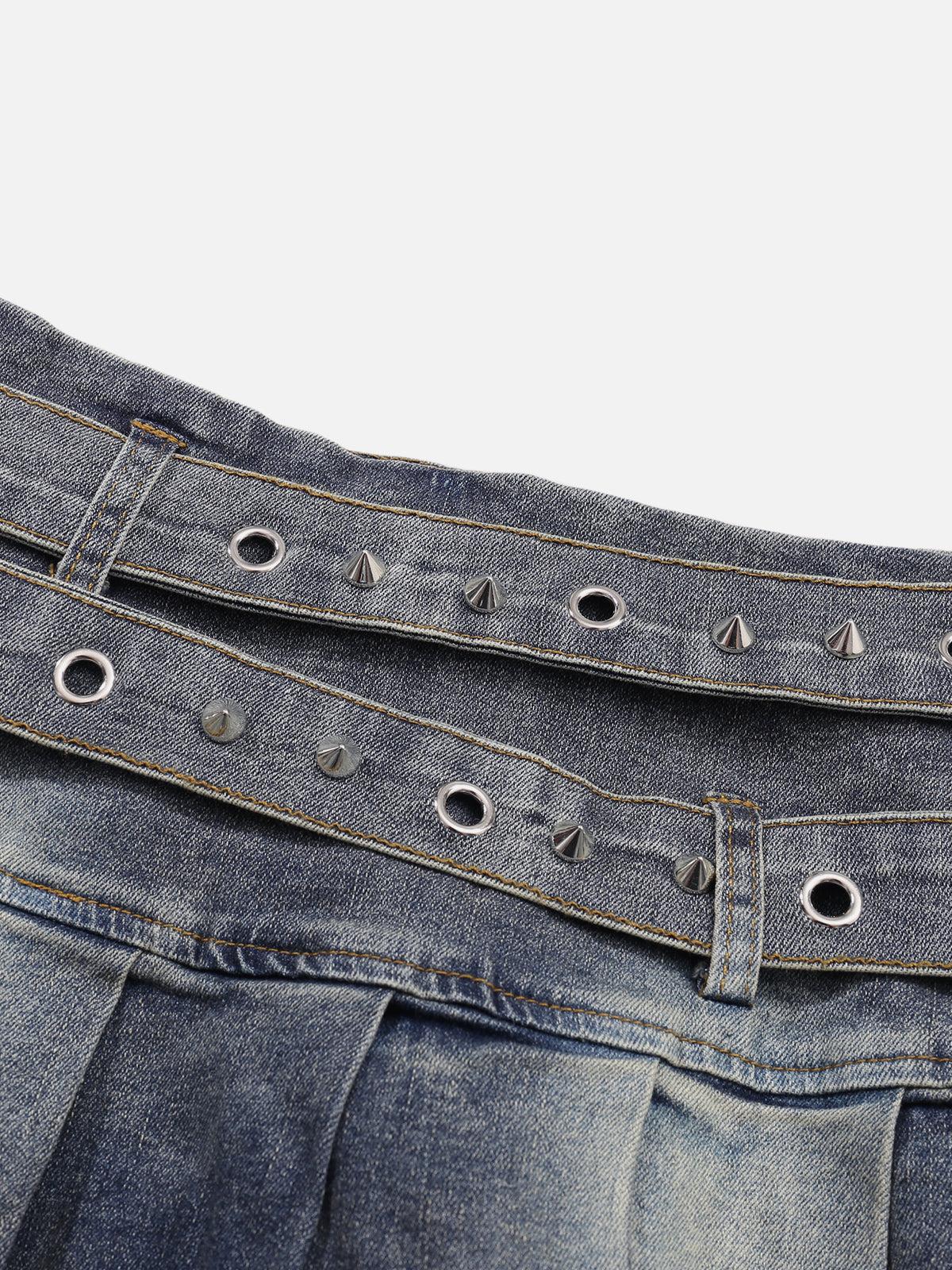 Aelfric Eden Double Belt Washed Skirt Female Product Image