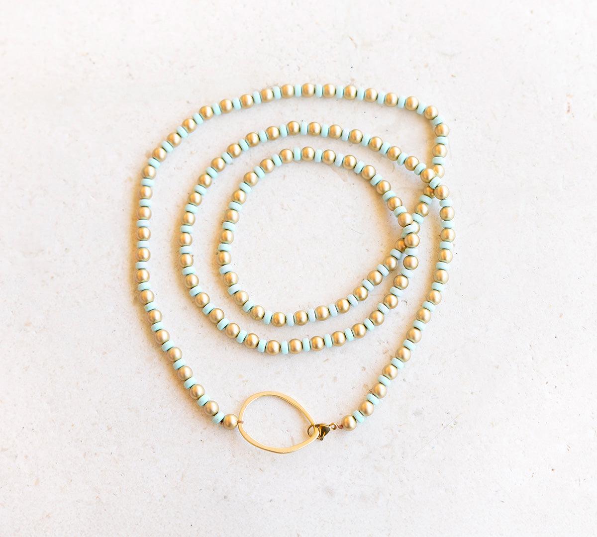 Gatsby Mint Blue Long Necklace Product Image