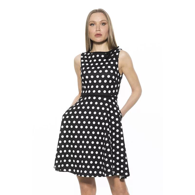 Women's ALEXIA ADMOR Ida Crewneck Fit And Flare Dress,  Product Image