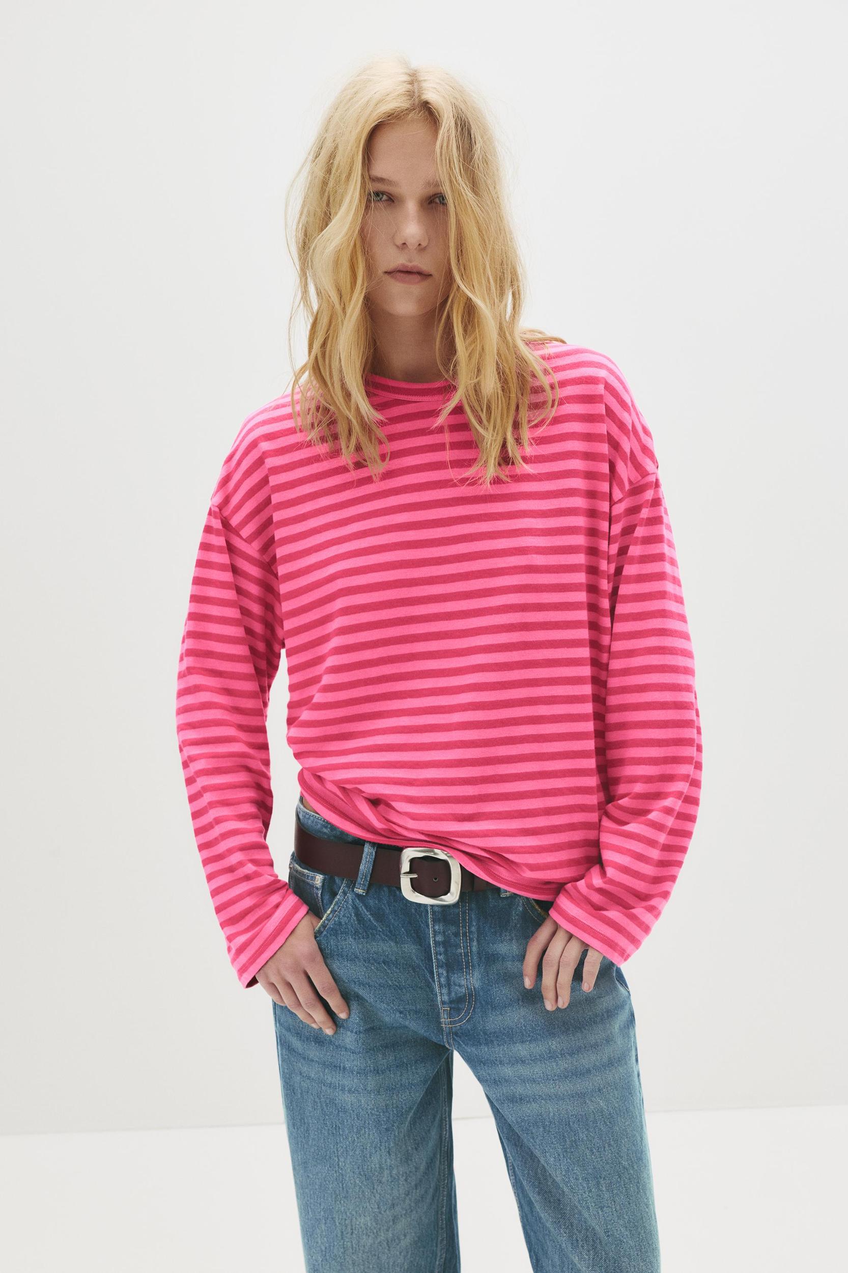 Long sleeve striped T-shirt Product Image