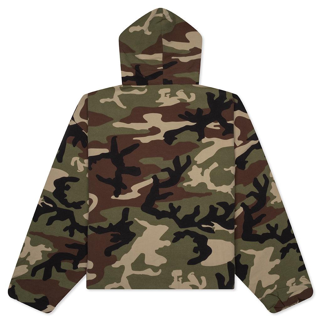 Military Nylon Hooded Anorak - Woodland Camo Male Product Image