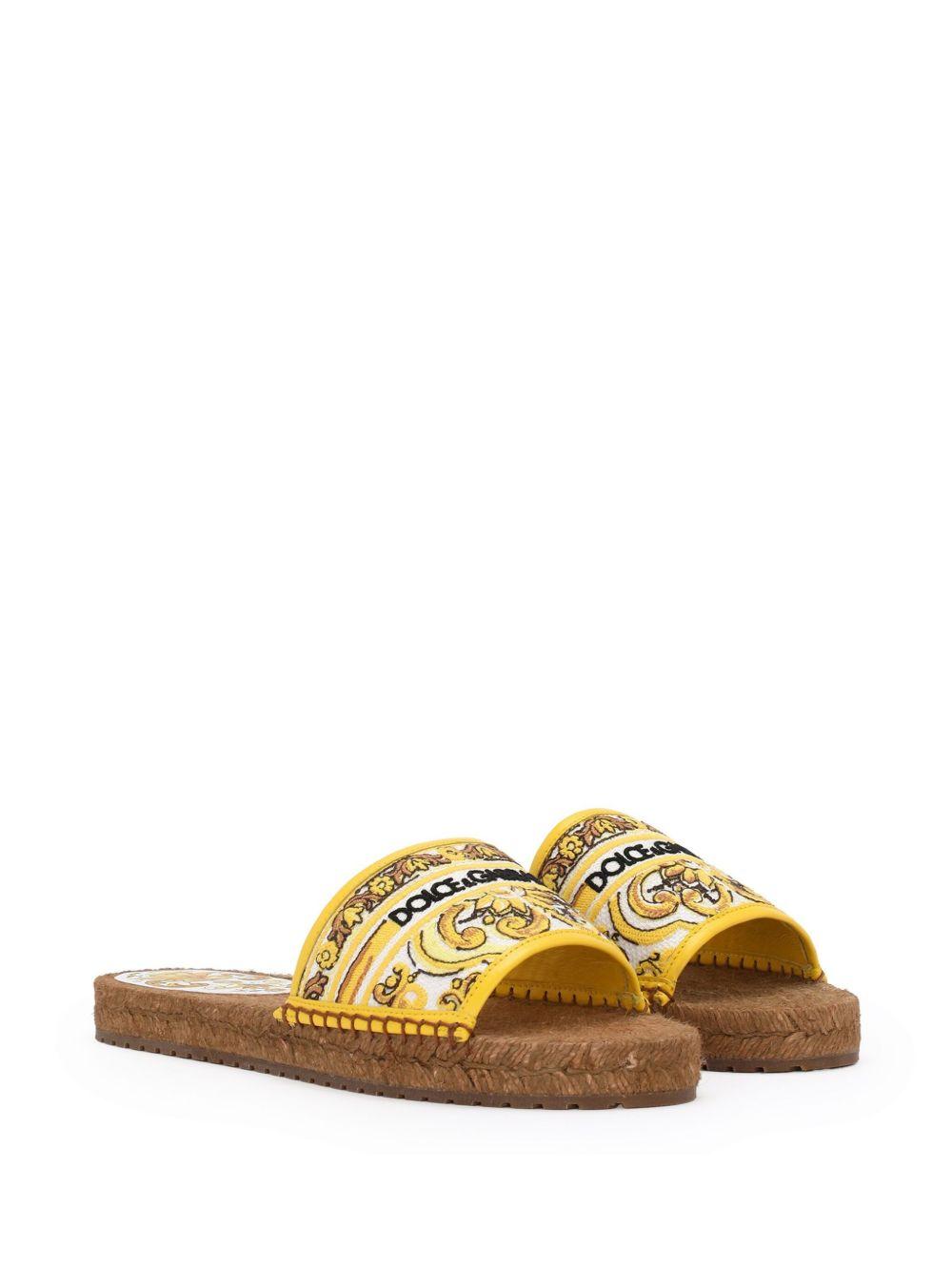 Majolica-print logo-embroidered sandals  Product Image