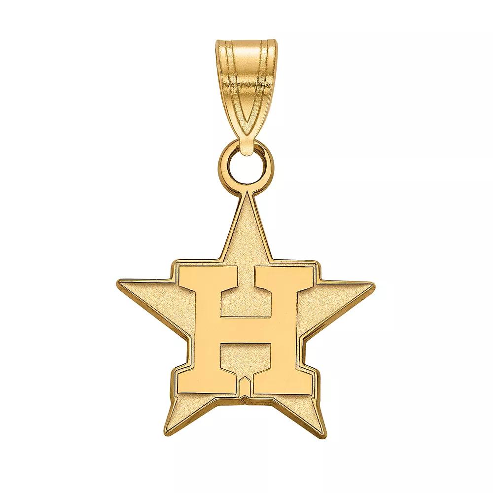 LogoArt Sterling Silver Houston Astros Pendant, Women's, Size: 19 mm, 14k Gold Plated Product Image