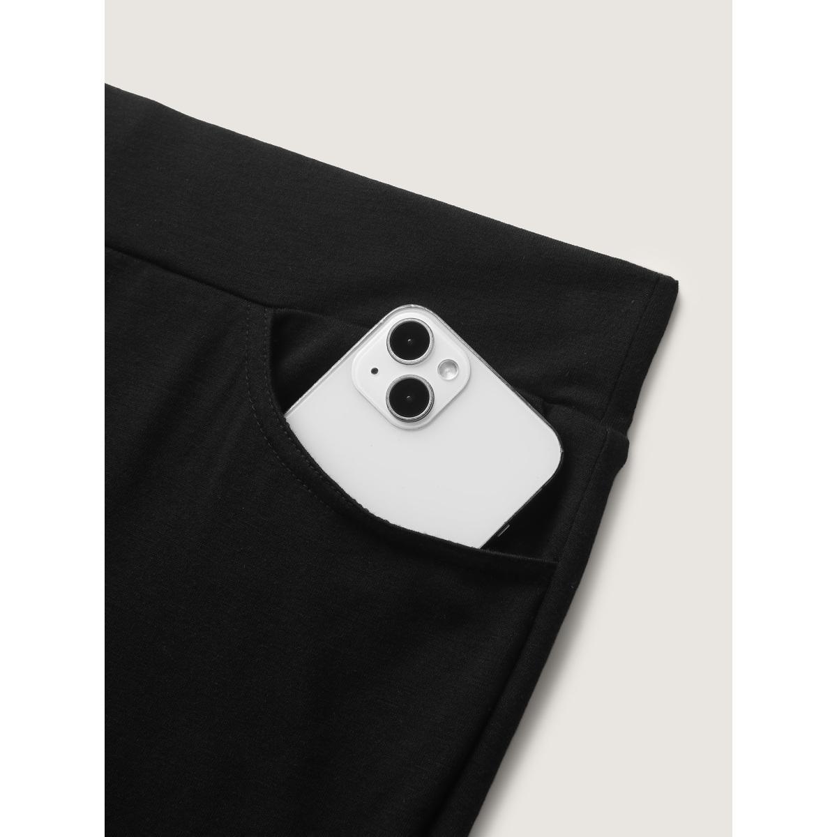 Plus Size Layered Ruffled Flare Hem Pants Women Black Romantic Bodycon Mid Rise Elegant Pants BloomChic 28/5X Product Image