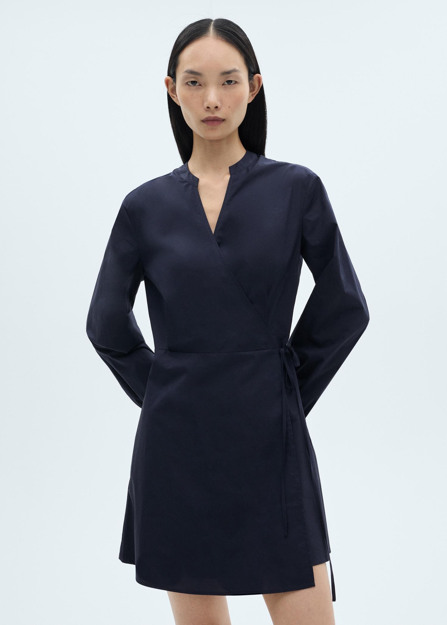 Cotton wrap dress - Women | MANGO USA Product Image
