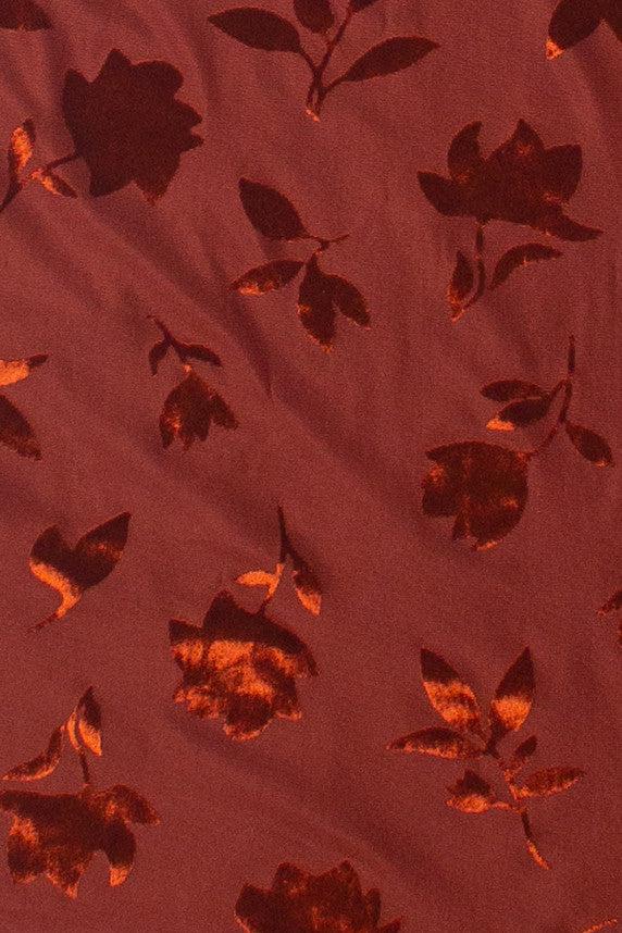 Floral Velvet Burnout Maxi Skirt Product Image