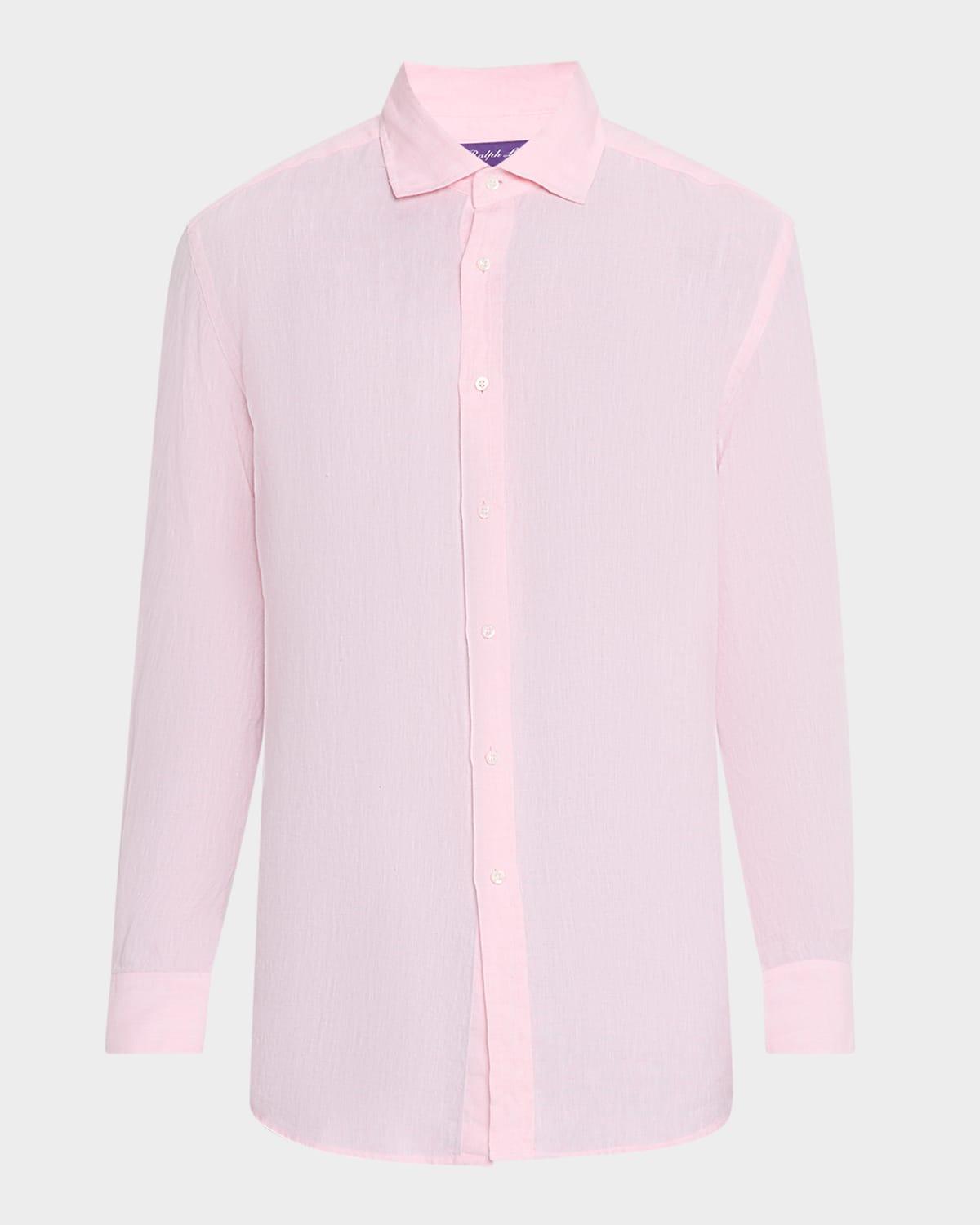 Mens Basket-Weave Linen Shirt Product Image